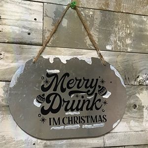Christmas Decor plaque Signs Metal Funny Signs for Kitchen bar or any room,